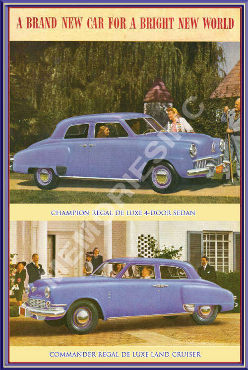 Studebaker Champion 4 Door (40's) - Landscape - Classic Metal Sign