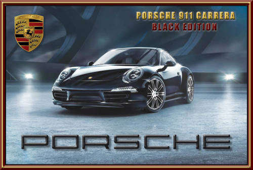 Porsche 911 Carrera - Black Edition - Classic Metal Sign