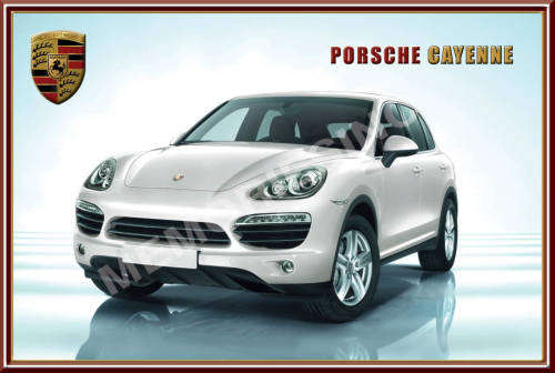Porsche Cayenne (11) White - Classic Metal Sign