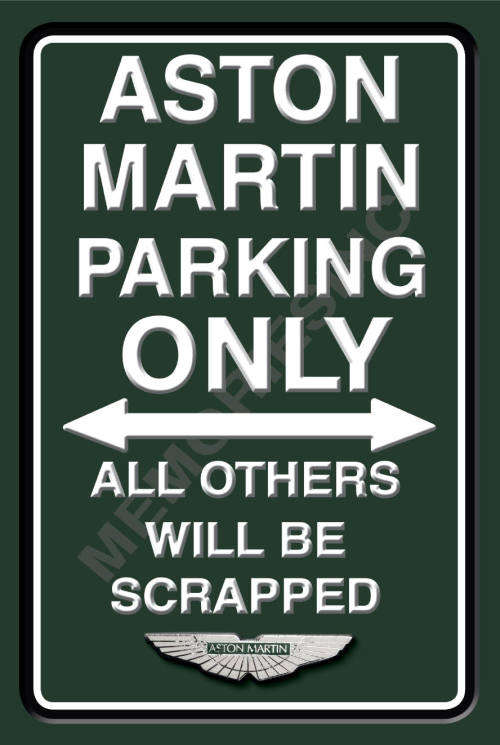 Aston Martin Parking Only - Portrait - Classic Metal Sign