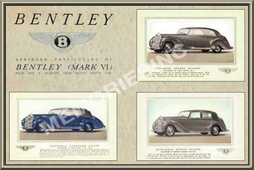 Bentley Mark VI (47) - Classic Metal Sign