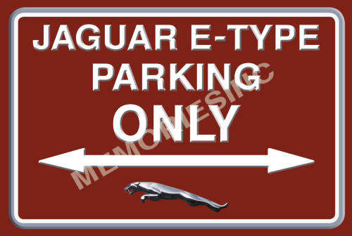 Jaguar E-Type Parking - Landscape Classic Metal Sign