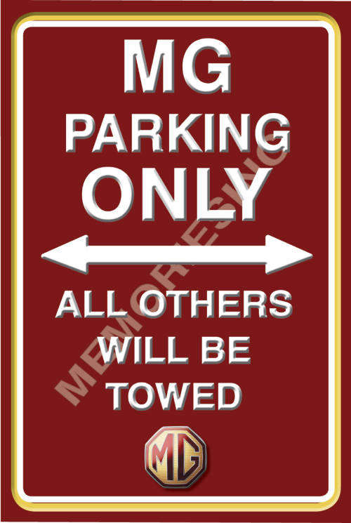 MG Parking Only - Portrait - Classic Metal Sign