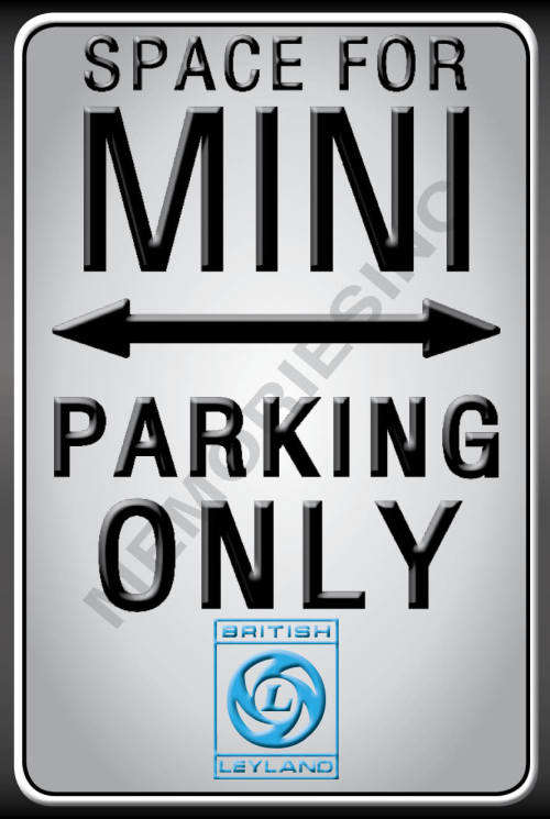 Space for Mini Parking Only - Leyland Logo - Portrait - Metal Sign
