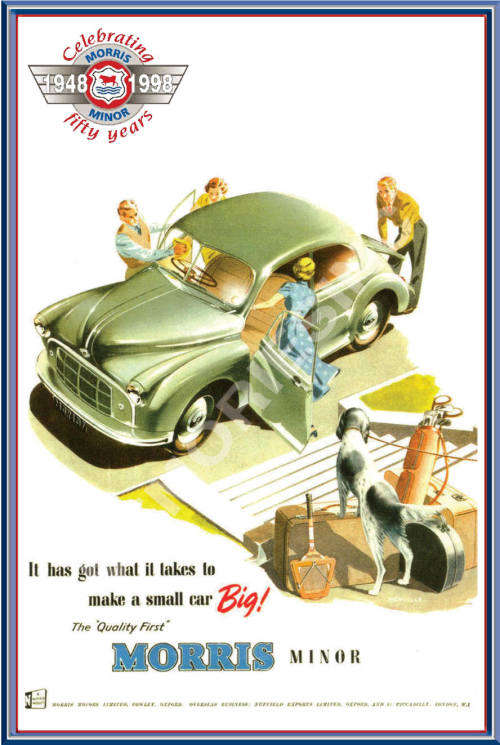 Morris Minor 2 Door (54) - Classic Metal Sign