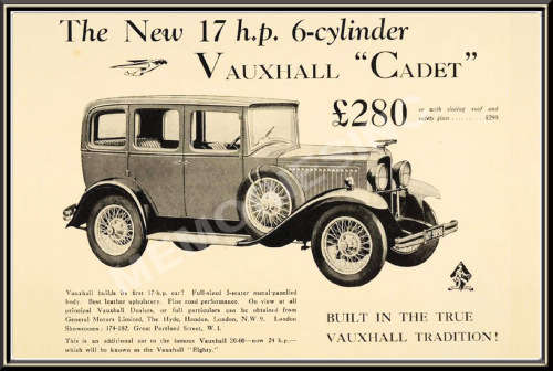 Vauxhall Cadet (30's) - Classic Metal Sign