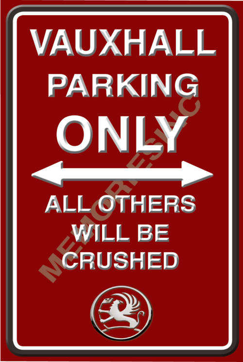 Vauxhall Parking Only - Portrait - Metal Sign