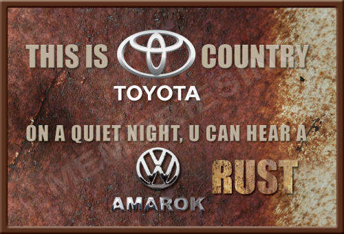Toyota vs Amarok - Classic Metal Sign