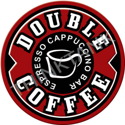 Double Coffee - Classic Round Metal Sign