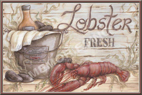 Fresh Lobster - Classic Metal Sign