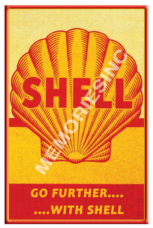 Shell - Go further with Shell - Classic Metal Sign