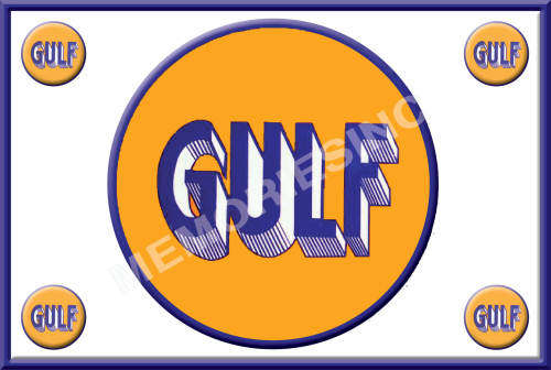 Gulf Gas Sign (Vintage) - Classic Metal Sign