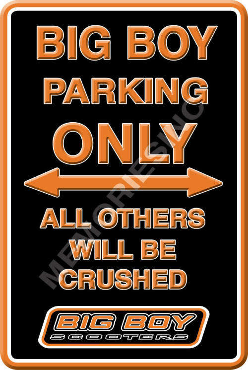 Big Boy Parking - Portrait - Classic Metal Sign