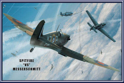 Spitfire vs Messerschmmitt - Classic Metal Sign
