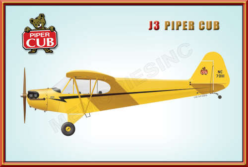 Piper Cub J3 - Classic Metal Sign