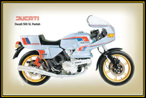Ducati-500SL Pantah-1980 1 - Classic Metal Sign