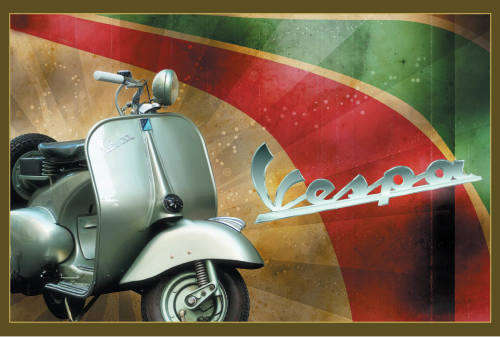 Vespa Flag - Classic Metal Sign