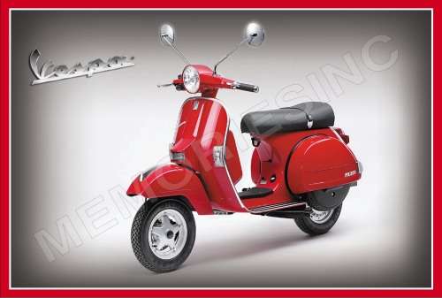 Vespa Red - Classic Metal Sign