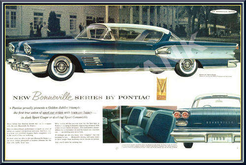 Pontiac Bonneville 2 Door (58) -  Classic Metal Sign