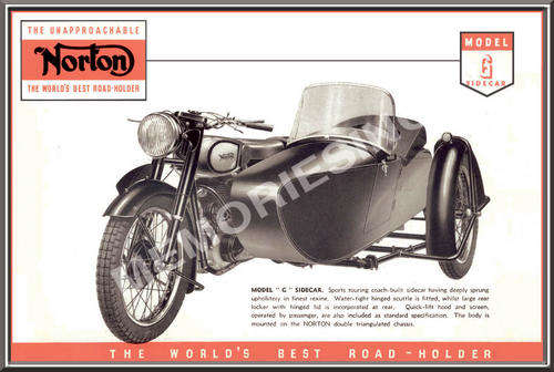 Norton Model G Sidecar (1948) - Classic Metal Sign