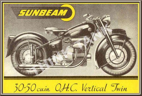 Sunbeam Vertical Twin - Classic Metal Sign