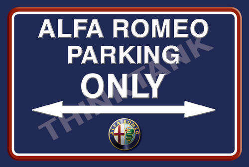 Alfa Romeo Parking Only - Landscape - Classic Metal Sign