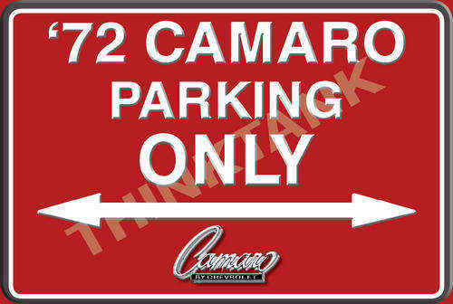 72 Camaro Parking Only - Landscape - Classic Metal Sign