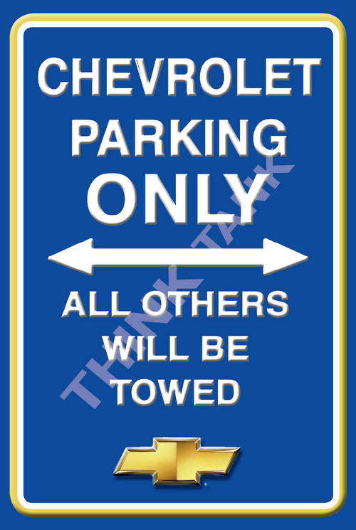 Chevrolet Parking Only - Portrait - Classic Metal Sign