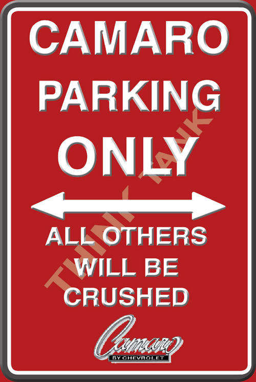 Camaro Parking Only - Portrait - Classic Metal Sign