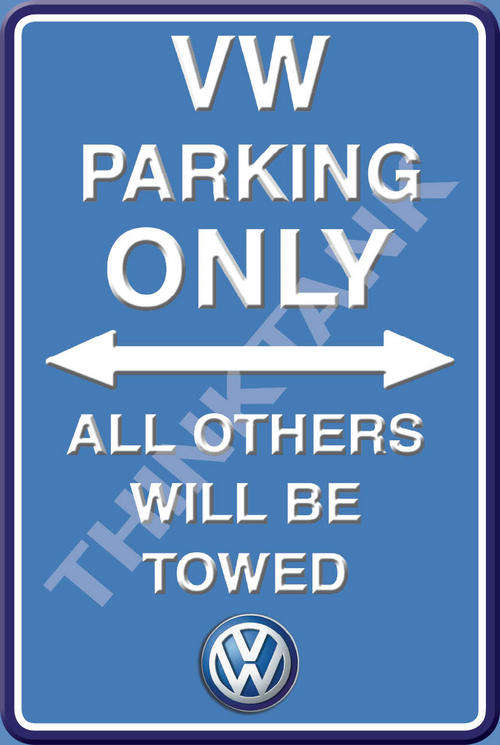 VW Parking Only - Portrait - Classic Metal Sign