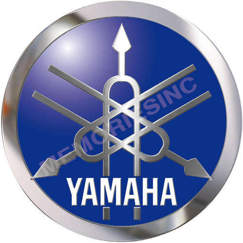 Yamaha Motorcycle (Blue) - Classic Round Metal Sign