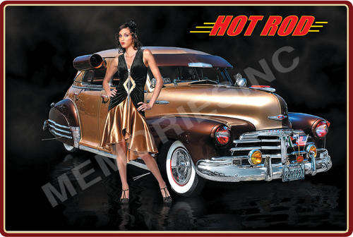 Hot Rod Chevy Fleetline - Classic Metal Sign