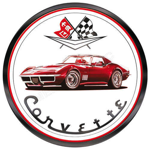 Corvette Stingray (1969) - Classic Round Metal Sign