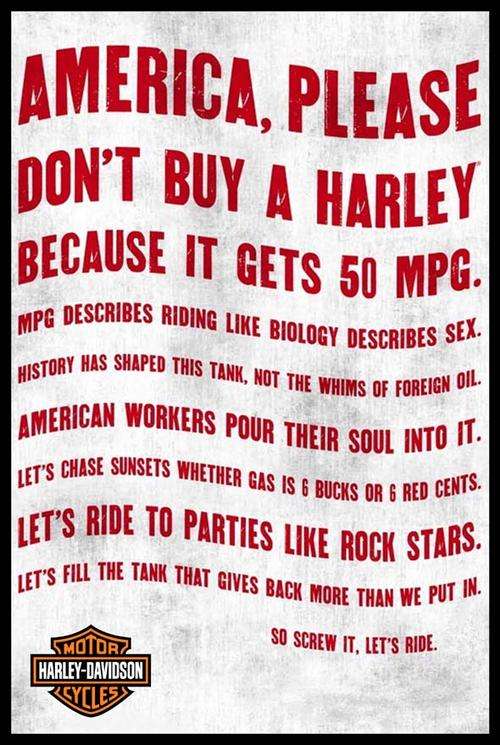 Harley Davidson Advert - Metal sign