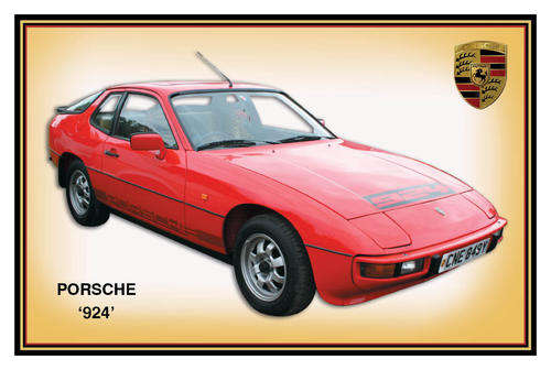 Xmas Clearance Sale:  Porsche 924 (1980) Metal sign