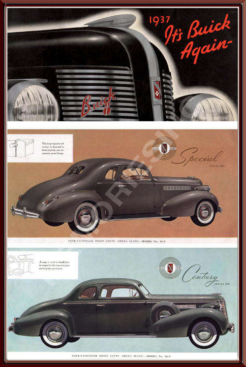 Buick Coupe Opera (1937) - Metal Sign