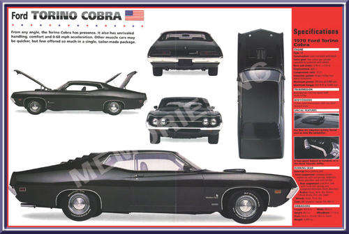 Ford Torino Cobra - Classic Metal Sign