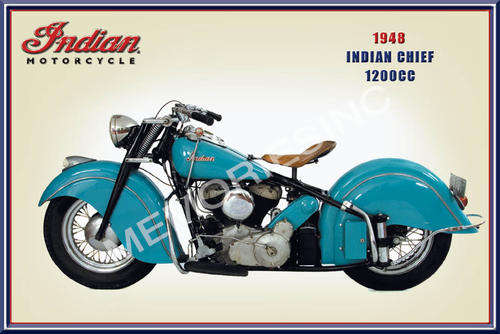 Indian Chief 1200 (1948) - Classic Metal Sign