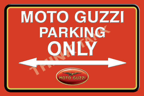 Moto Guzzi Parking Only - Landscape - Classic Metal Sign