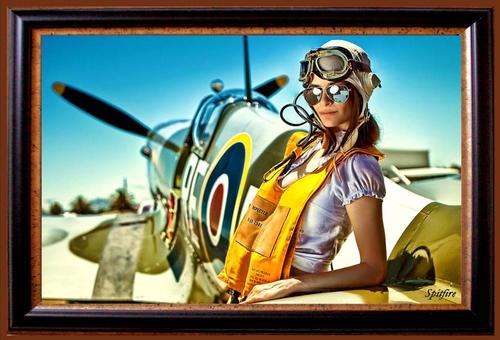 Spitfire - Female Pilot - Metal Sign