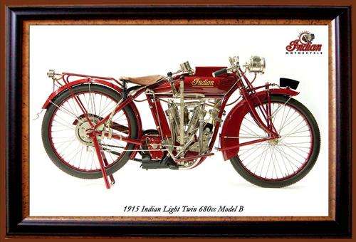 Indian Light Twin 680cc Model B (1915) - Classic Metal Sign