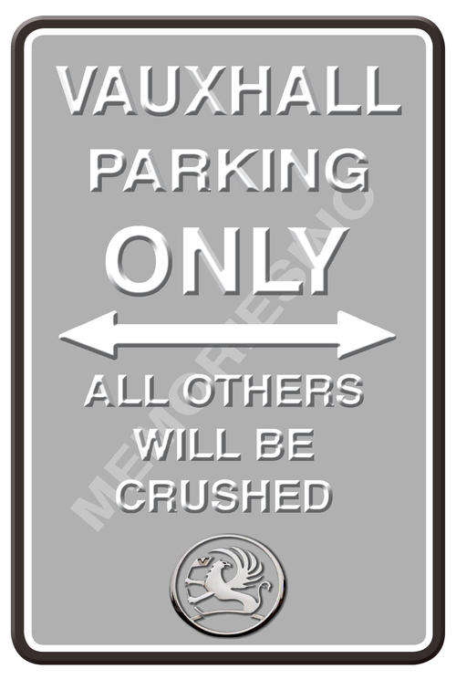 Vauxhall Parking Only - Portrait - Metal Sign