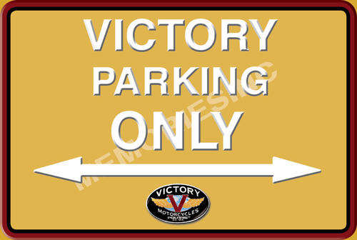 Victory Parking Only - Landscape - Classic Metal Sign