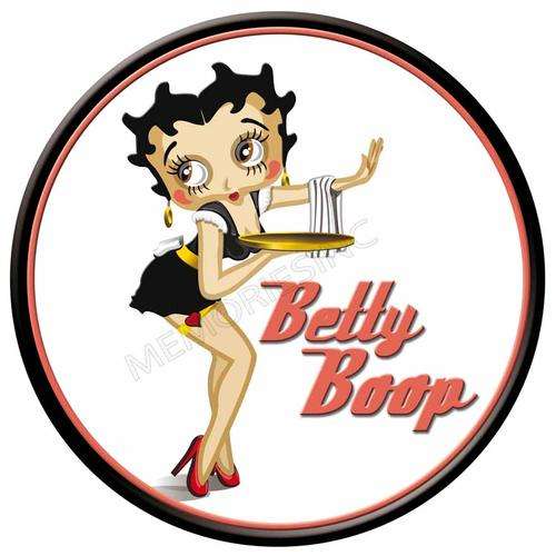 Betty Boop Service - Round Classic Metal Sign