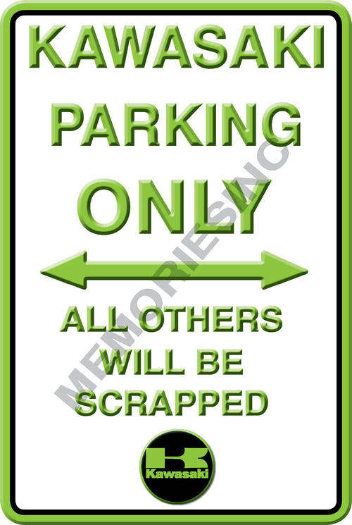 Kawasaki Parking Only - Portrait - Metal Sign