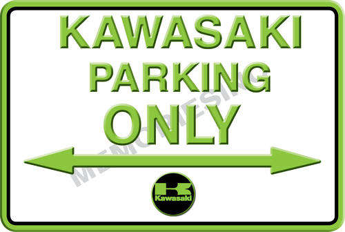Kawasaki Parking Only (Landscape) - Classic Metal Sign