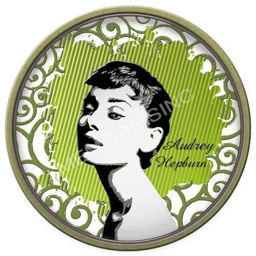 Audrey Hepburn - Round Metal Sign