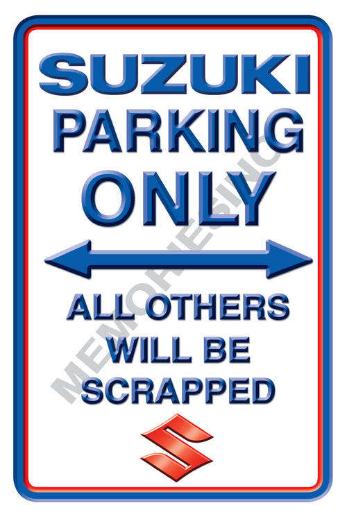 Suzuki Parking Only - Portrait - Metal Sign