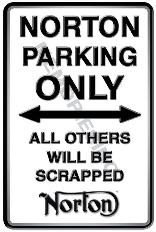 Norton Parking Only - Portrait - Metal Sign