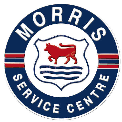 Morris Service Centre - Round Classic Metal Sign